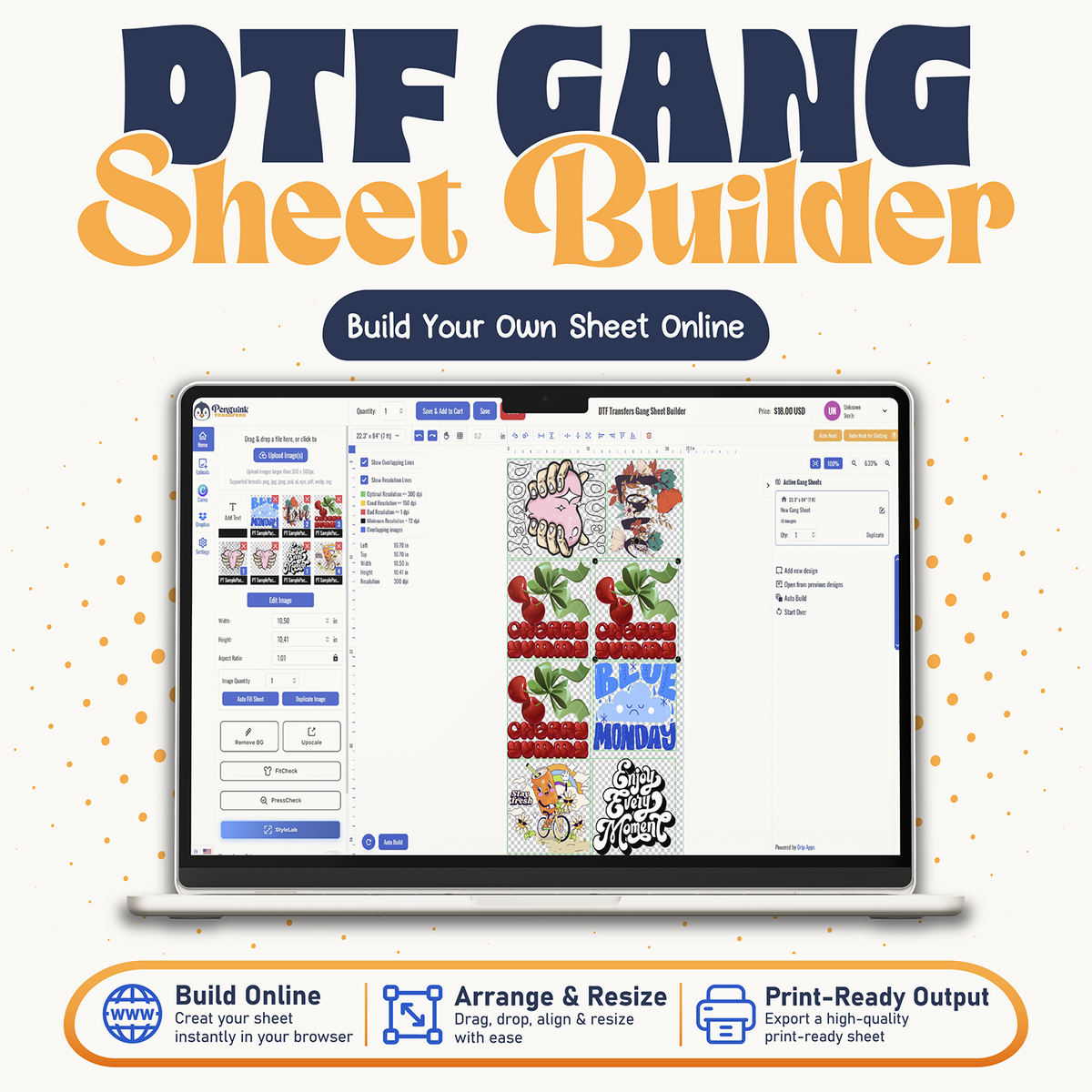 DTF Transfers Gang Sheet Builder