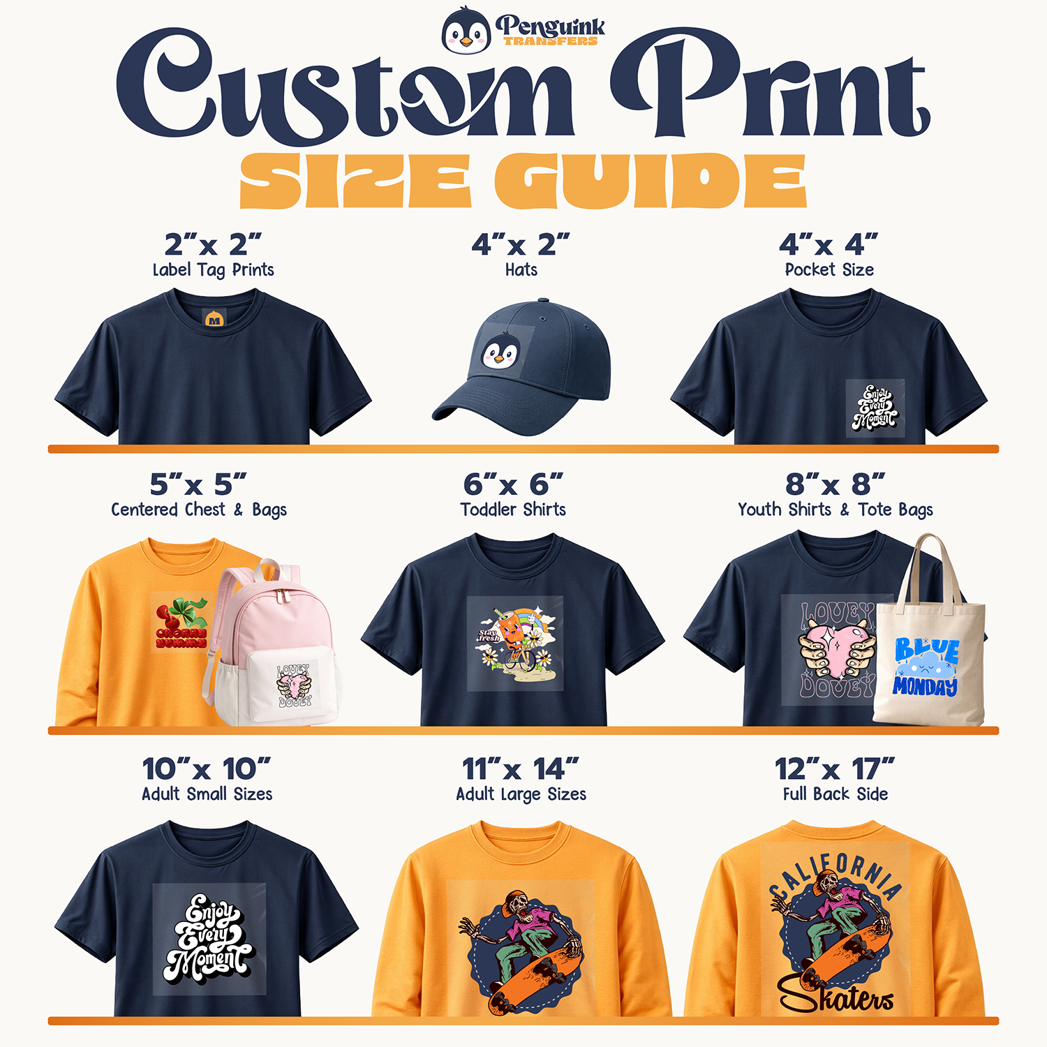 DTF Transfers By Size