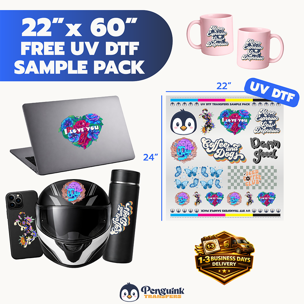 FREE - DTF Transfers & 3D UV DTF Transfers Sample Pack