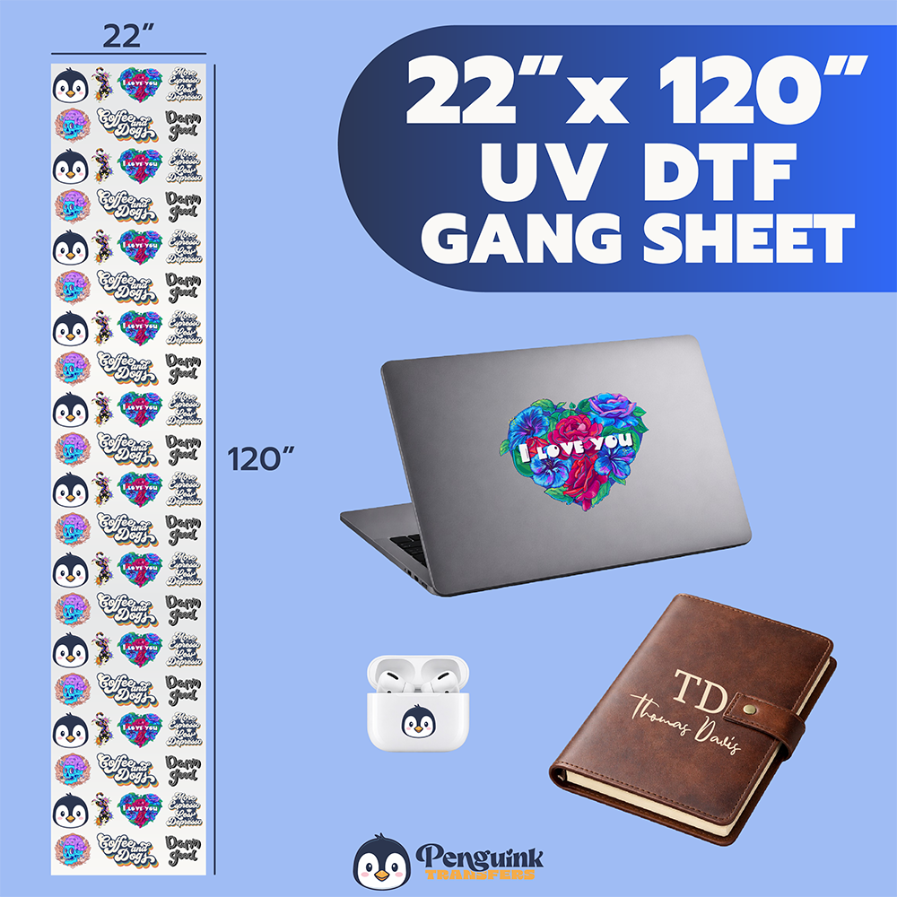 3D UV DTF Transfers Upload Gang Sheets