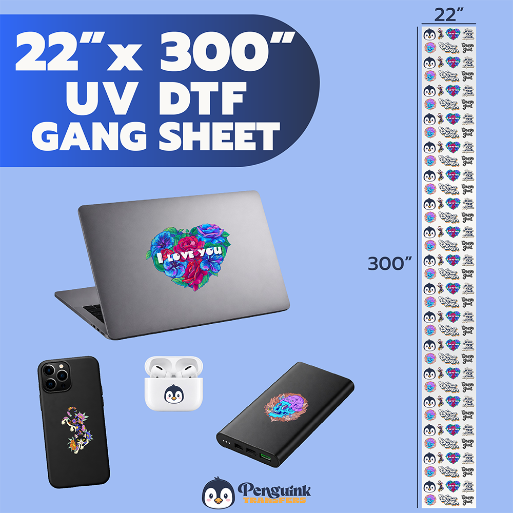 3D UV DTF Transfers Upload Gang Sheets